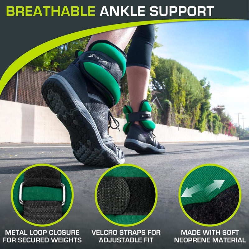 ProSourceFit Ankle/Wrist and Arm/Leg Weights Set of 2, Adjustable Strap 1 lb-5 lb, Adjustable Weight 15 lb, 10 lb, 7 lb for Men and Women - Image 3